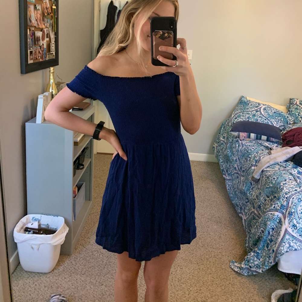 Francesscas blue off the shoulder dress (fits a M)